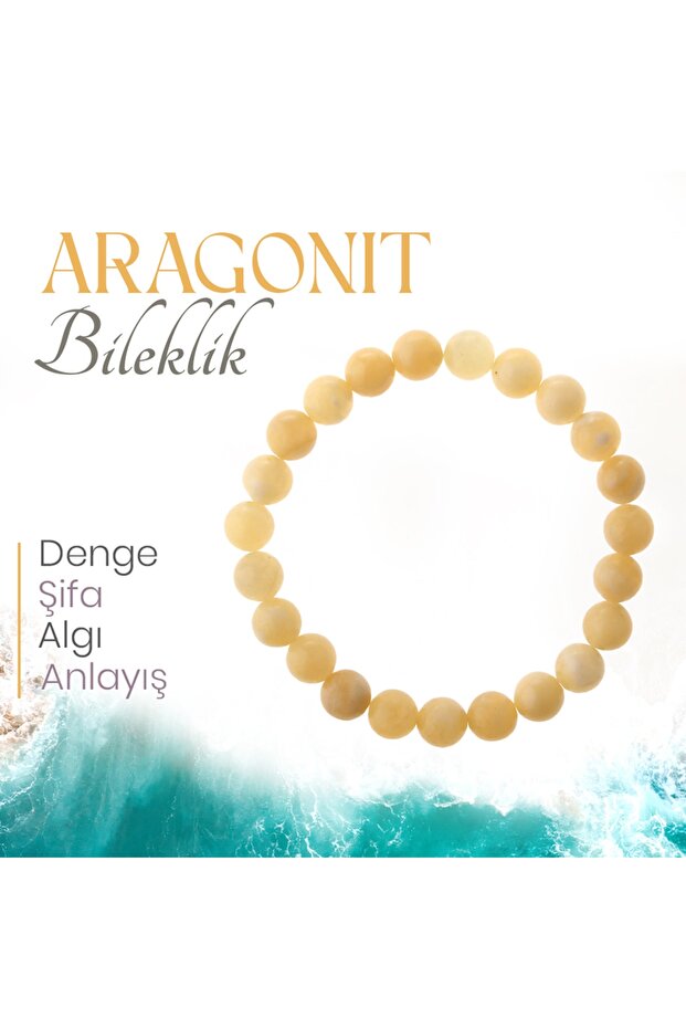 Aragonite 8 mm Bracelet - Natural Stone, B965