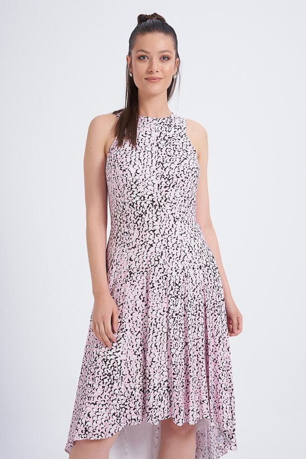 Blz-baskılı Kolsuz Elbise - 1