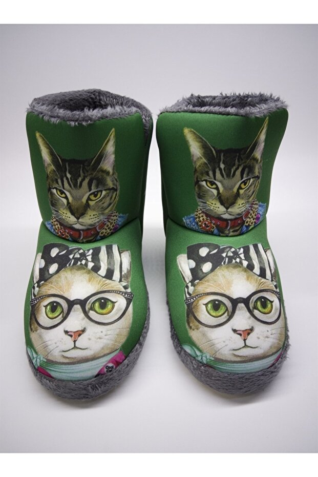 شبشب بطبعة قطة خضراء - 1