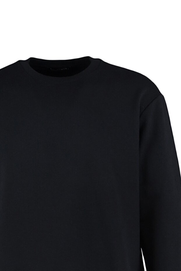 Siyah Regular/Normal Kesim İçi Polar/Sıcak Tutan Sweatshirt TMNAW21SW1208 - 15