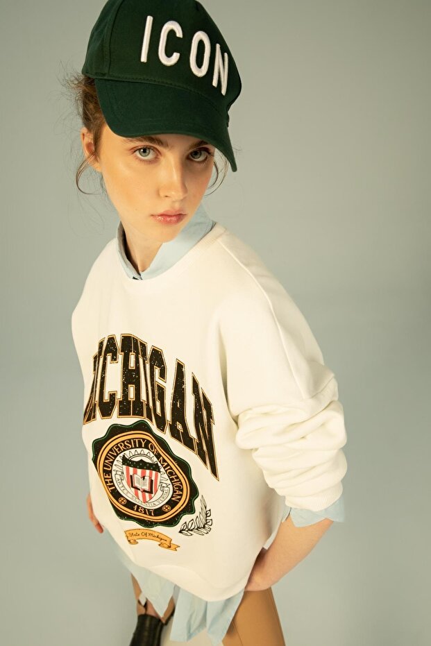 Oversize Fit Bisiklet Yaka Sweatshirt - 2