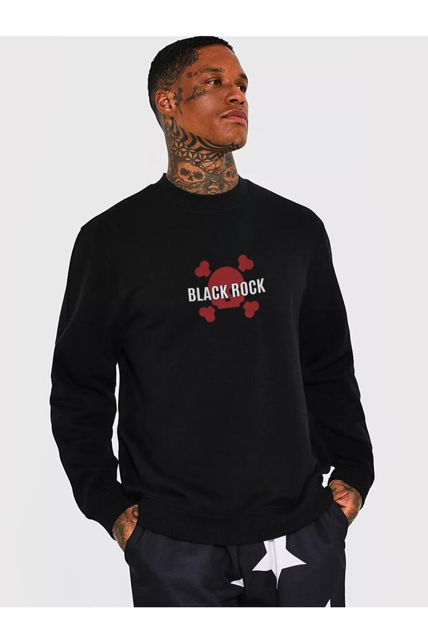 سويت شيرت برقبة دائرية مطبوع عليه خطر كبير الحجم للجنسين من Blackrock
