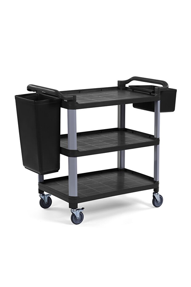 Plastik Servis Arabası 3 Katlı Açık - 4