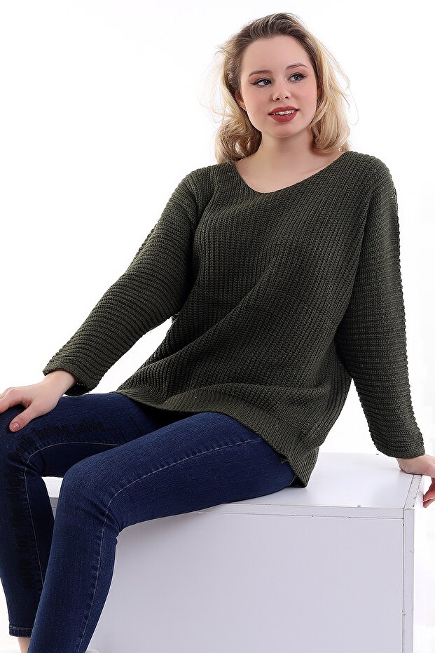 V-Neck Oversize Sweater - 5