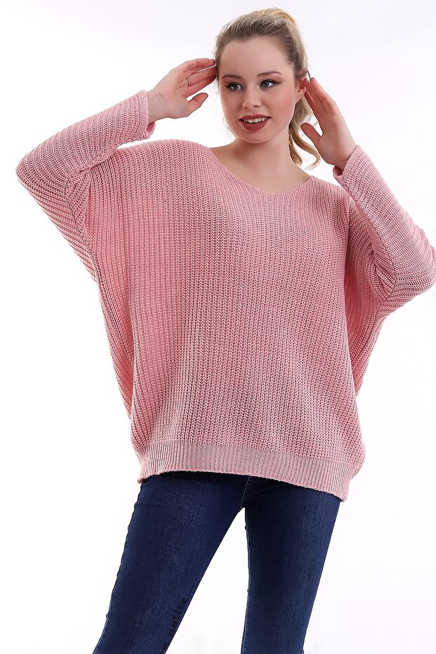 V-Neck Oversize Sweater - 3