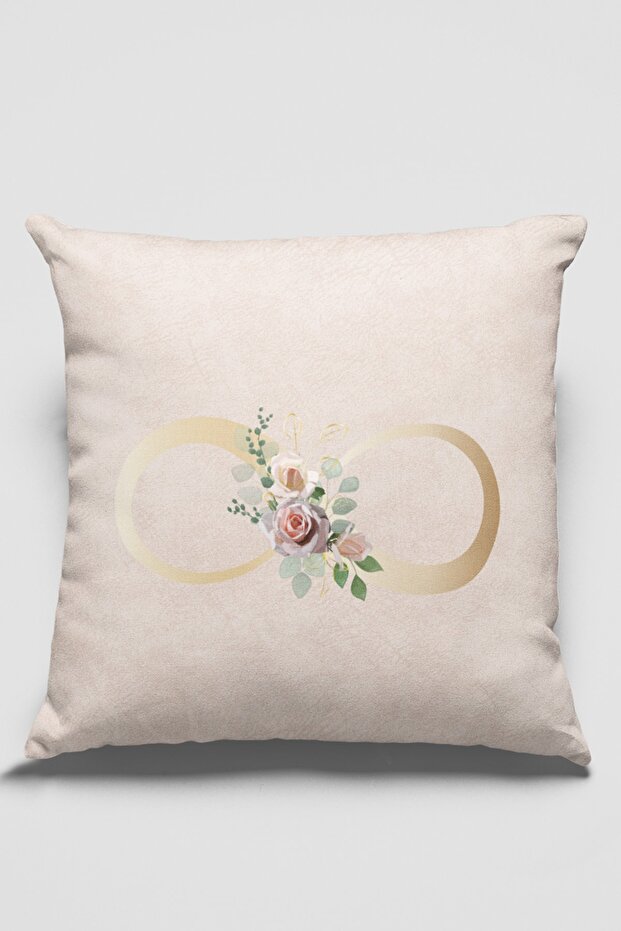 43x43cm Beige Thai Feather Upholstery Premium Fabric Decorative Double Sided Infinity Throw Pillow Cover Krl560