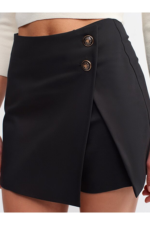 4974 Şort Etek-siyah - 4