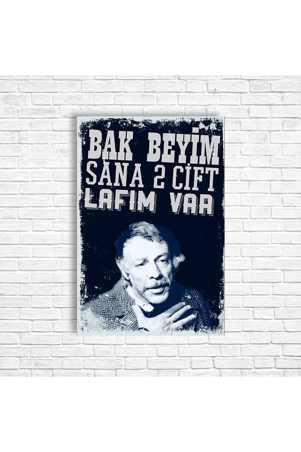 Münir Özkul Retro Ahşap Poster - 1