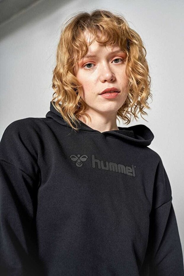 Kadın Siyah Damı Sweatshirt - 2