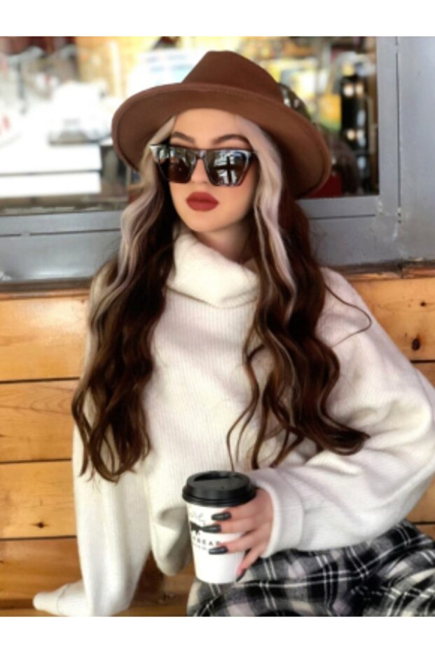 Brown Fedora Hat Solid Cowboy Hat - 1