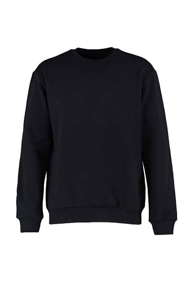 Siyah Regular/Normal Kesim İçi Polar/Sıcak Tutan Sweatshirt TMNAW21SW1208 - 14