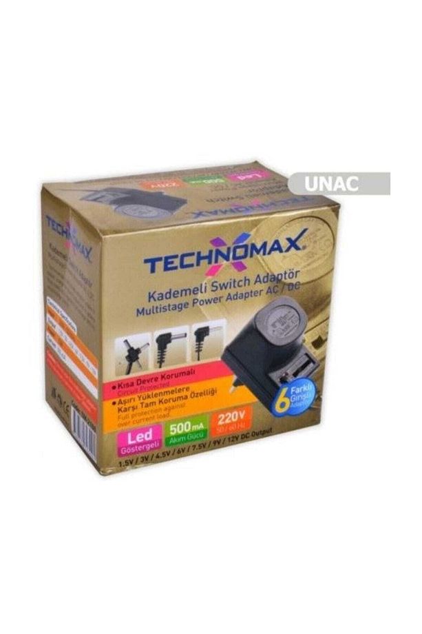 Technomax Kademeli Switch Adaptör 1,5v/3v/4,5v/6v/7,5v/9v/12v Dc Output 6 Farklı Girişli - 3