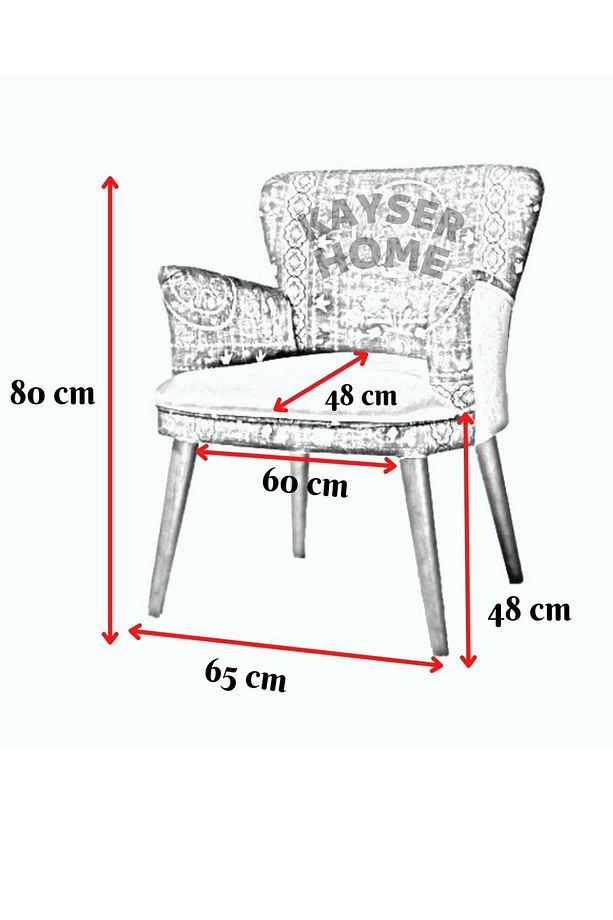 Berjer - Tekli Koltuk - Keten Kumaş - Ahşap Siyah Ayak - Lacivert - 2