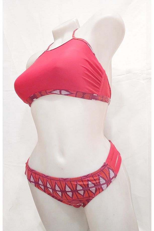 Kadin Boyundan Bağlamalı Rengi Bikini Set - 4