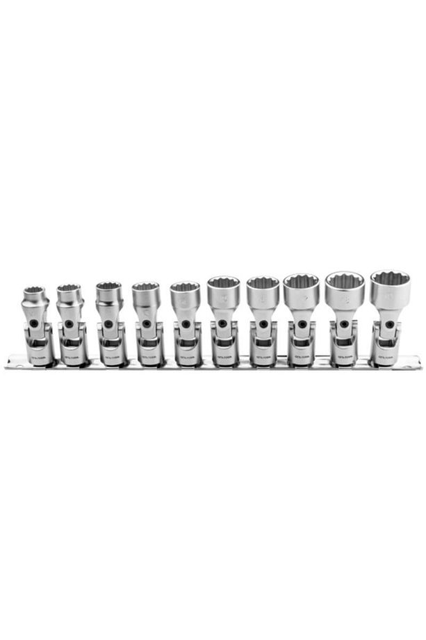 10 Parça 3/8" 12 Köşe (YILDIZ) Mafsallı Lokma Anahtar Takımı - 1