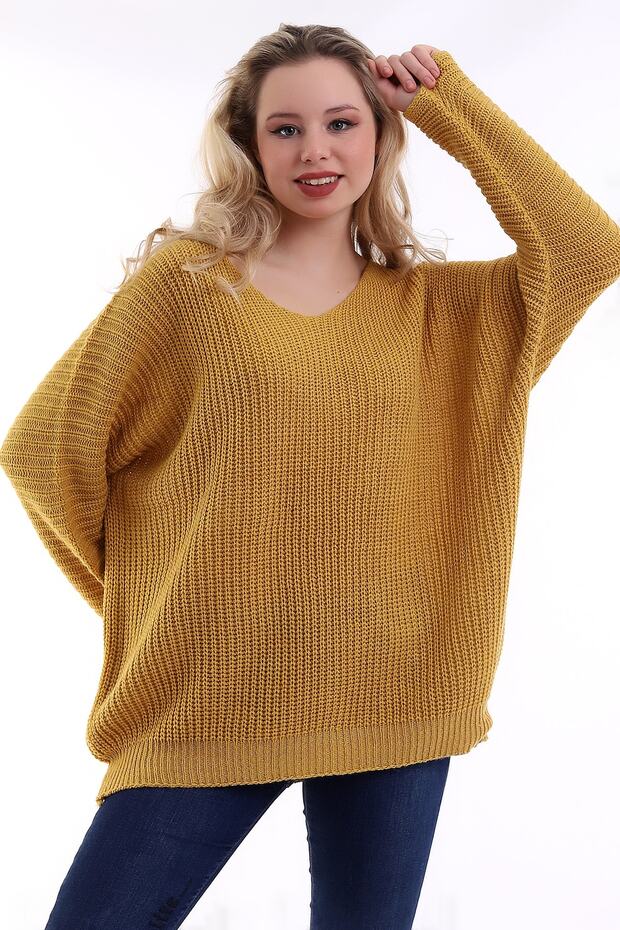 V-Neck Oversize Sweater - 1