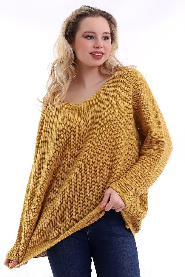 V-Neck Oversize Sweater - 2