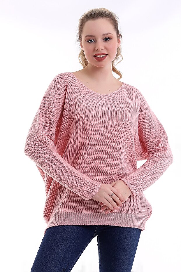 V-Neck Oversize Sweater - 2