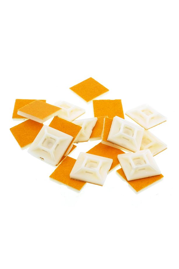 Plastik Kablo Bağı Klipsi Cırt Kelepçe Tutucu Yapışkanlı 19 X 19 X 3.9 Mm 20 Adet - 2