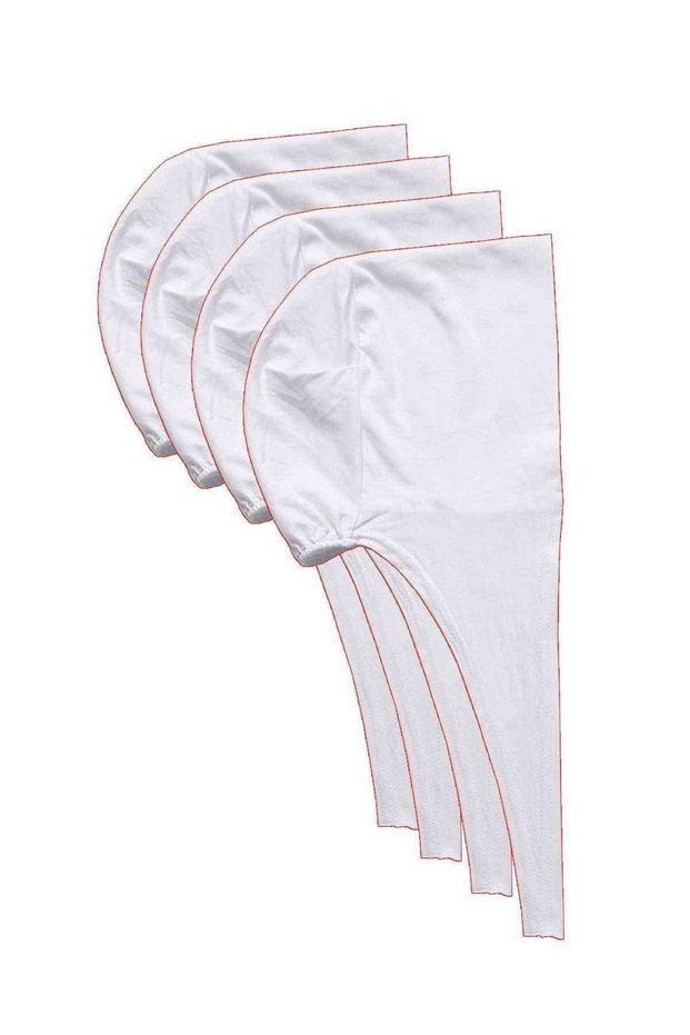 4 Pieces Hijab Bonnet Laced Lycra White