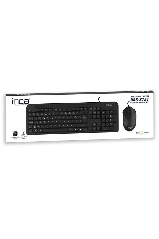 IMK-375T USB Q Trk Optic Mouse Siyah Standart Klavye - Mouse Set - 1