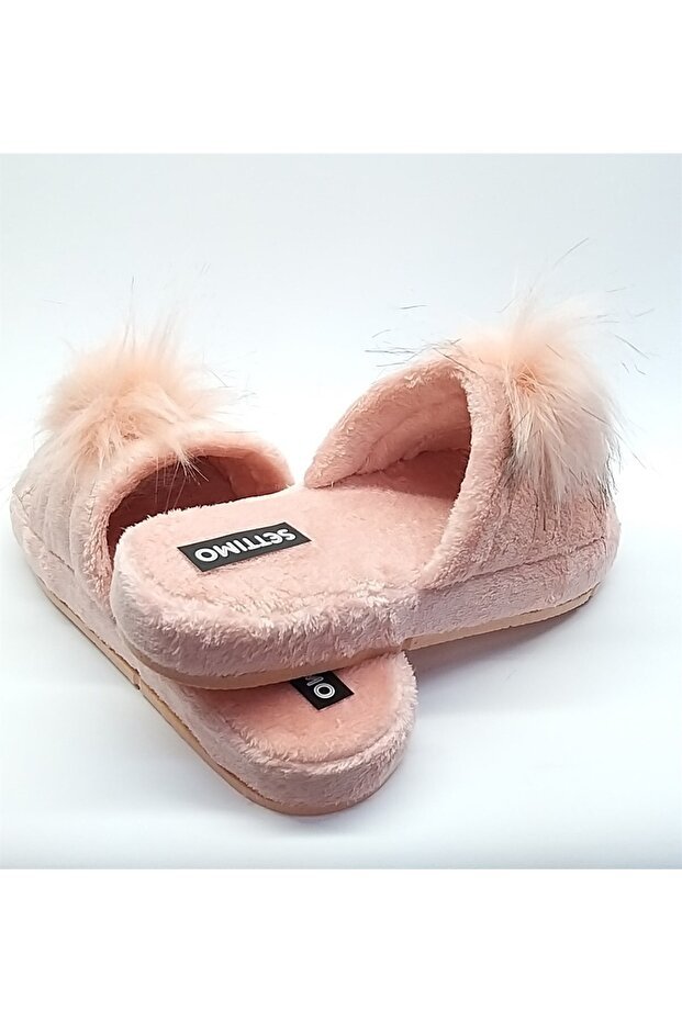 شبشب منزلي من القطيفة البودرة - 2