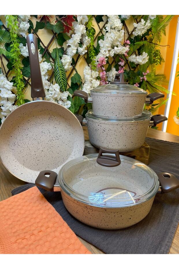 Gözde 7 Parça Granit Tencere Seti (bej) - 1