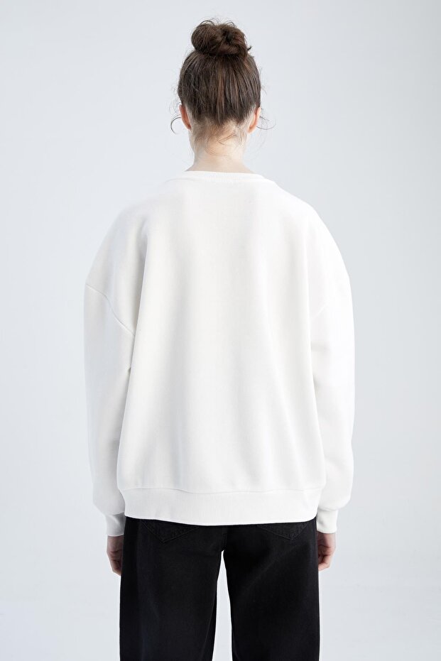 Oversize Fit Bisiklet Yaka Sweatshirt - 8