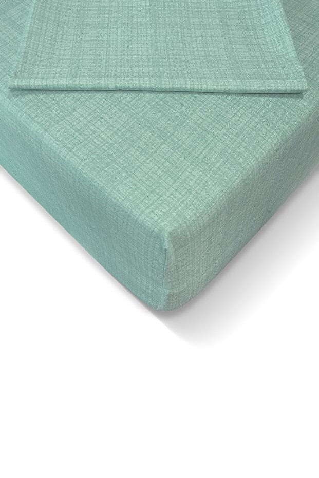 طقم شرشف مطاطي 100x200 سم من رانفورس - نعناعي