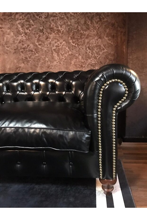 Hakiki Deri Lanchester Chesterfield - 5