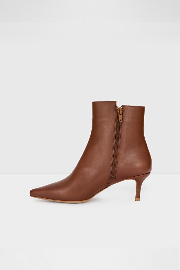 Kadın Taba Hakiki Deri Bootie - 2