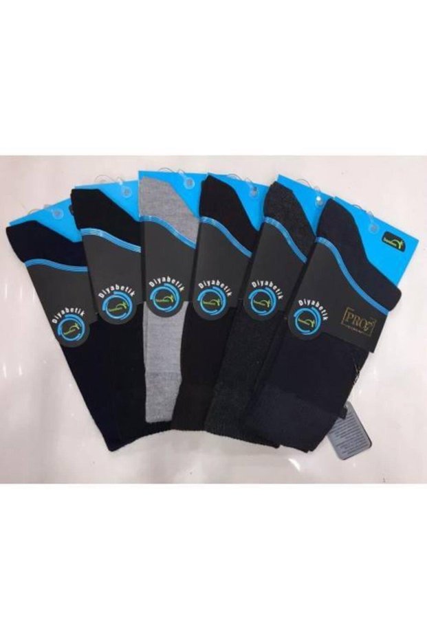 Men's Bamboo Seamless Elastic Seamless Diabetic Socks Pack of 6
