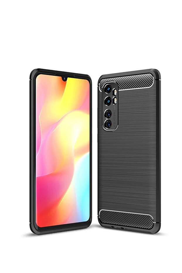 Xiaomi Mi Note 10 Lite Brushed Carbon Fiber Silikon Kılıf - 1
