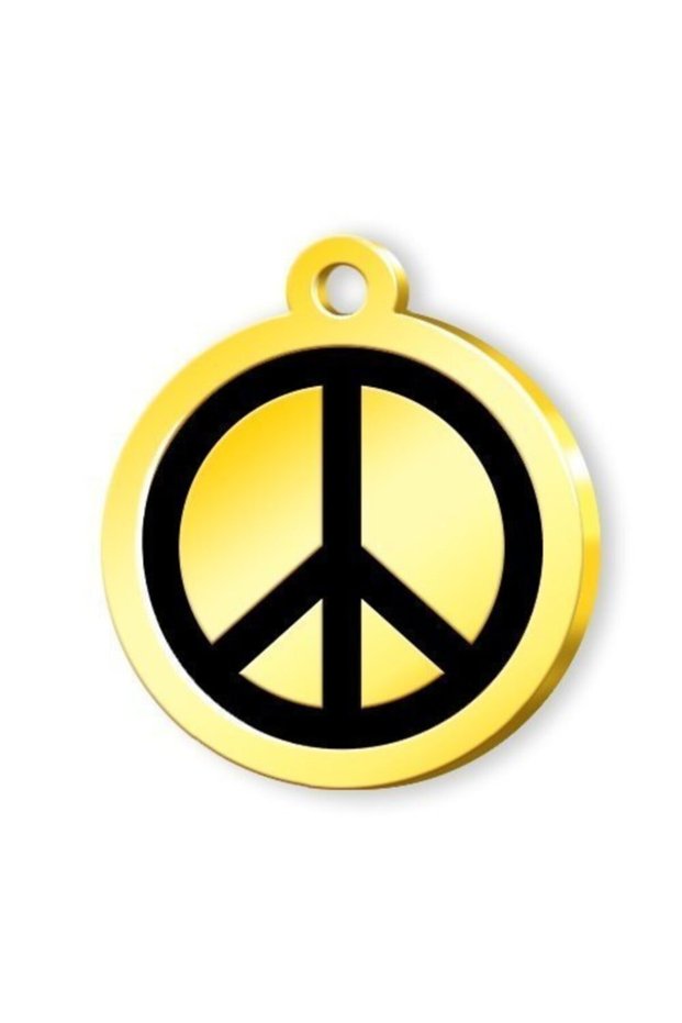 24 Carat Gold Plated World Peace Imprint - Black