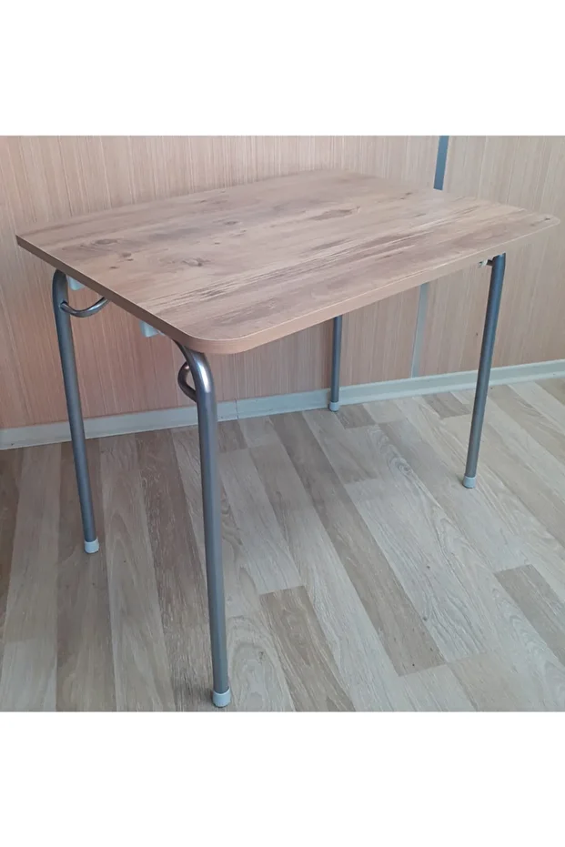 Katlanır Ayaklı Pratik Mutfak Balkon Ders Çalışma Masası Katlanan Portatif Piknik Masa 60x100cm - 6