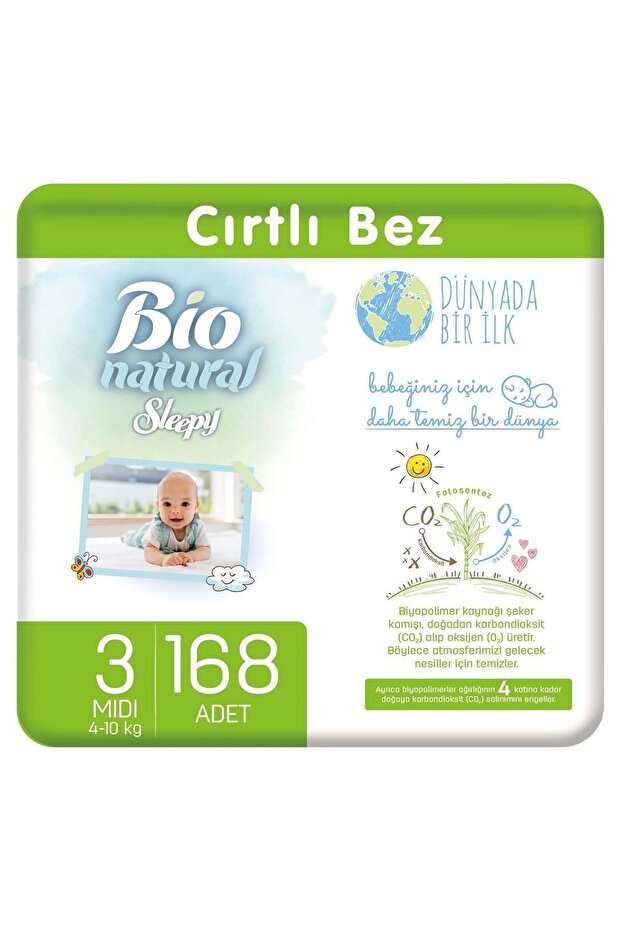 Bio Natural Bebek Bezi 3 Numara Midi 168 Adet - 1