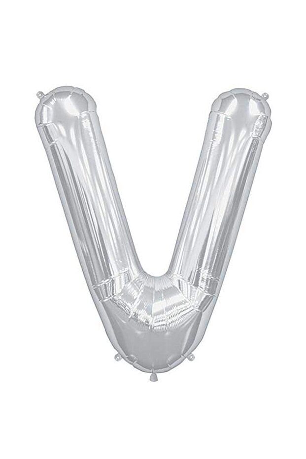40 cm Silver Small Size Gray Foil Balloon 16 Inch Silver Letter V