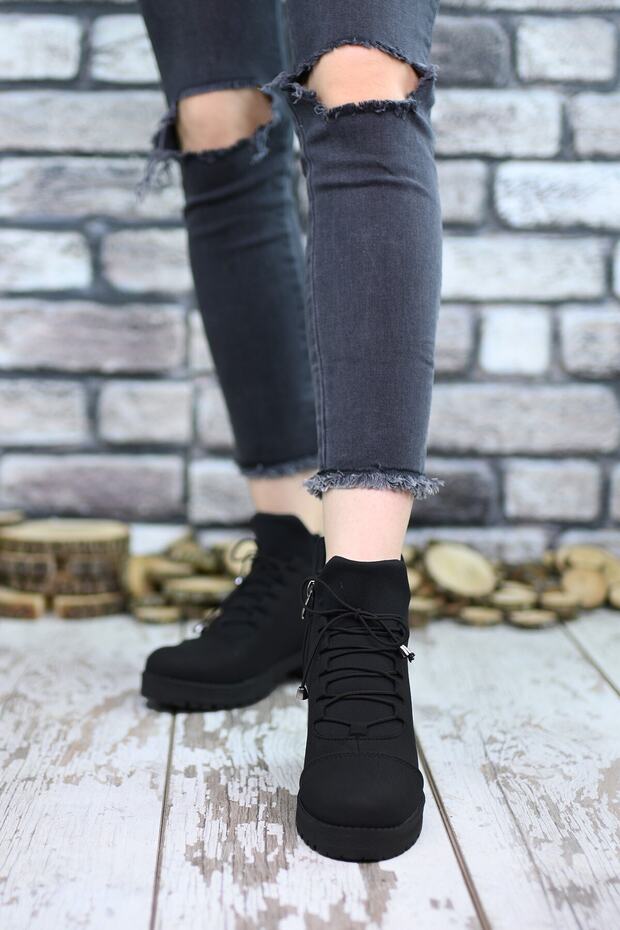 Siyah Kadın Postal Bot 0012720 - 5