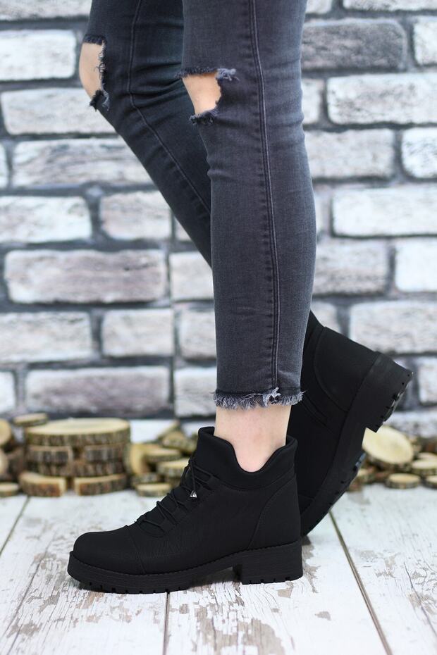 Siyah Kadın Postal Bot 0012720 - 6