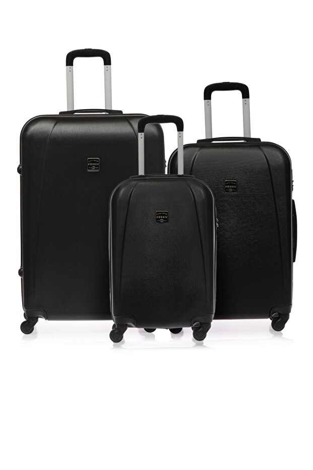 Fsy1223-Set Black Unisex Set of 3 Suitcases - 1
