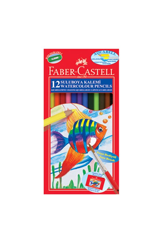 Faber-Castell Watercolor Pencils, 12 Colors, Cardboard Box 5171110622000