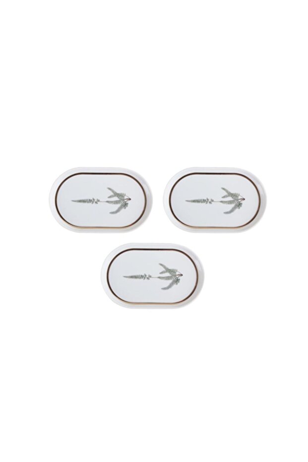 Botanical Boat Plate Set of 3 Pattern1 18cm