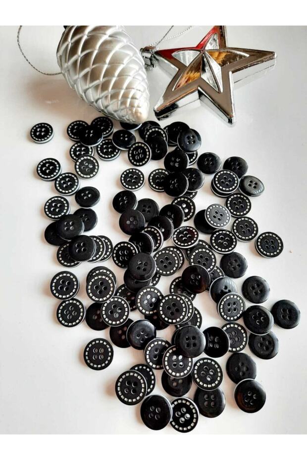12.5 Mm Polyester Button 4 Holes Pack of 20