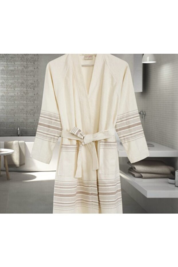 New Deep Spa Bathrobe Ecru S-M