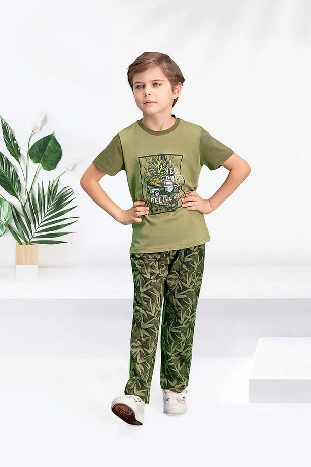 Bambu Haki Erkek Çocuk Pijama Takımı Ar-151-c - 1