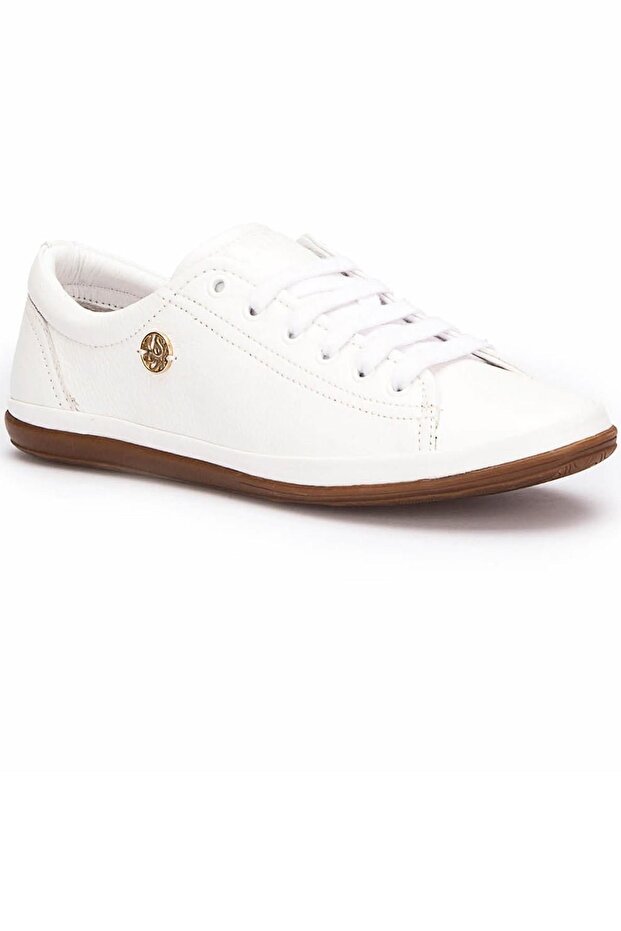 U.S. Polo Jojo Leather Shoes with Metal Emblem and Lace-up