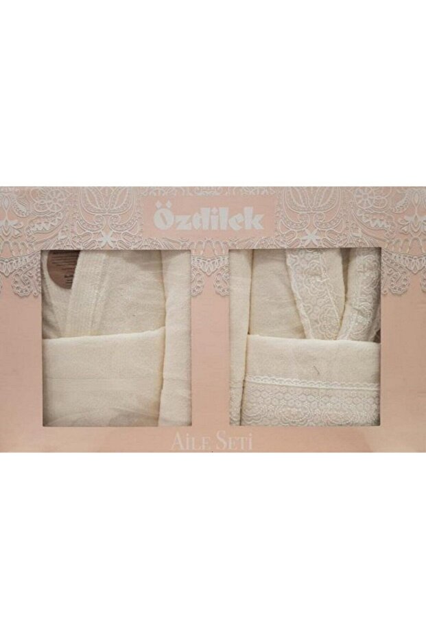 Orkide Aile Bornoz Seti Krem/krem - 1