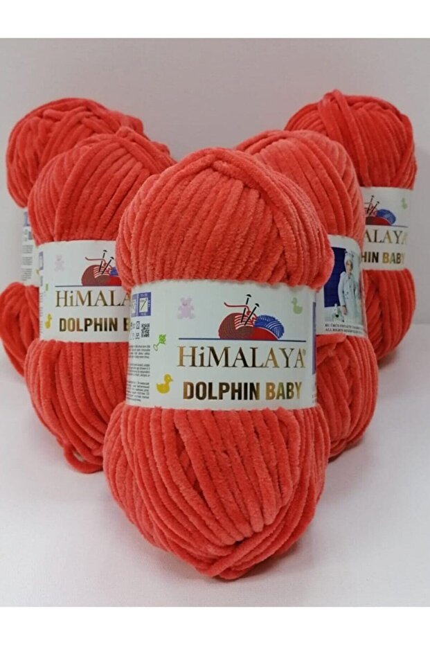 Dolphin Baby Velvet Knitting Yarn 5 Pack Orange 80312