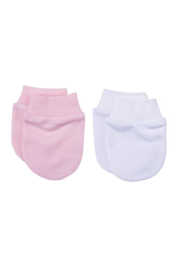 قفازات بيضاء وردية أساسية مكونة من قطعتين - 1