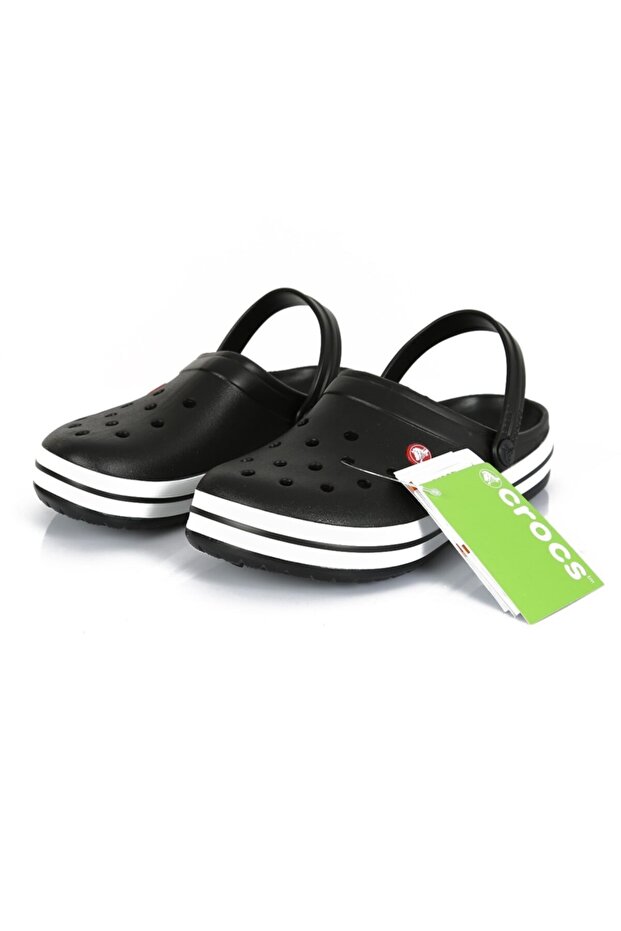 حذاء Crocband ذو حافة بيضاء مخططة باللون الأسود